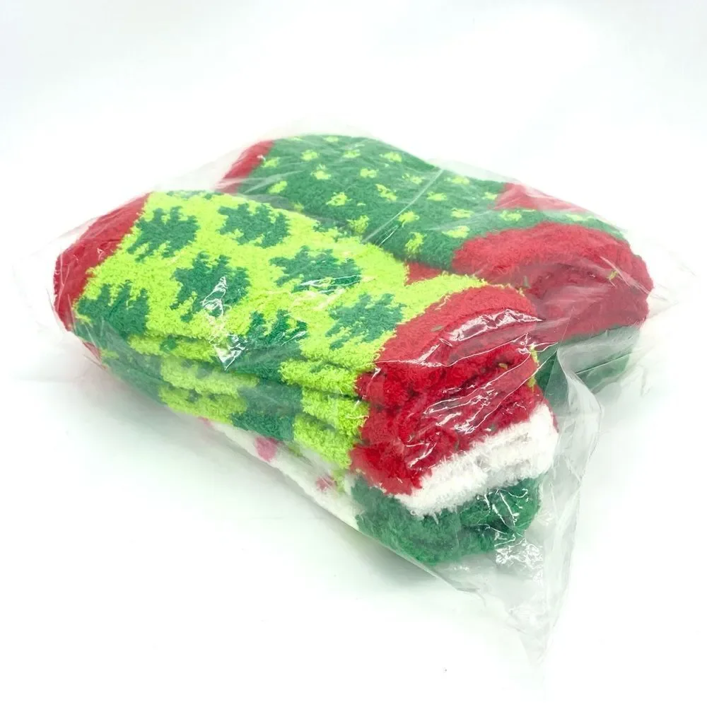 Women’s Fuzzy Plush Cozy Christmas Ankle Socks New